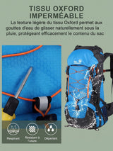 Sac à dos trek 60+5L, sifflet SOS et dos ventilé