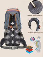 Sac à dos trekking 50+15L, housse de pluie incluse