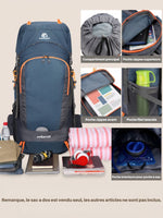 Sac à dos trekking 50+15L, housse de pluie incluse