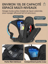 Sac à dos vélo 10L anti-rebond, poche à eau en option