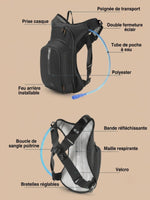 Sac à dos vélo 10L anti-rebond, poche à eau en option