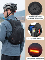 Sac à dos vélo 10L anti-rebond, poche à eau en option