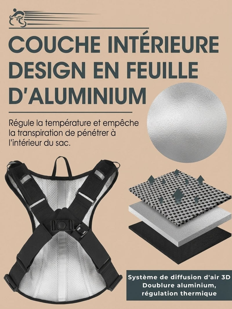 Sac à dos vélo 10L anti-rebond, poche à eau en option