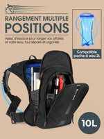 Sac à dos vélo 10L anti-rebond, poche à eau en option