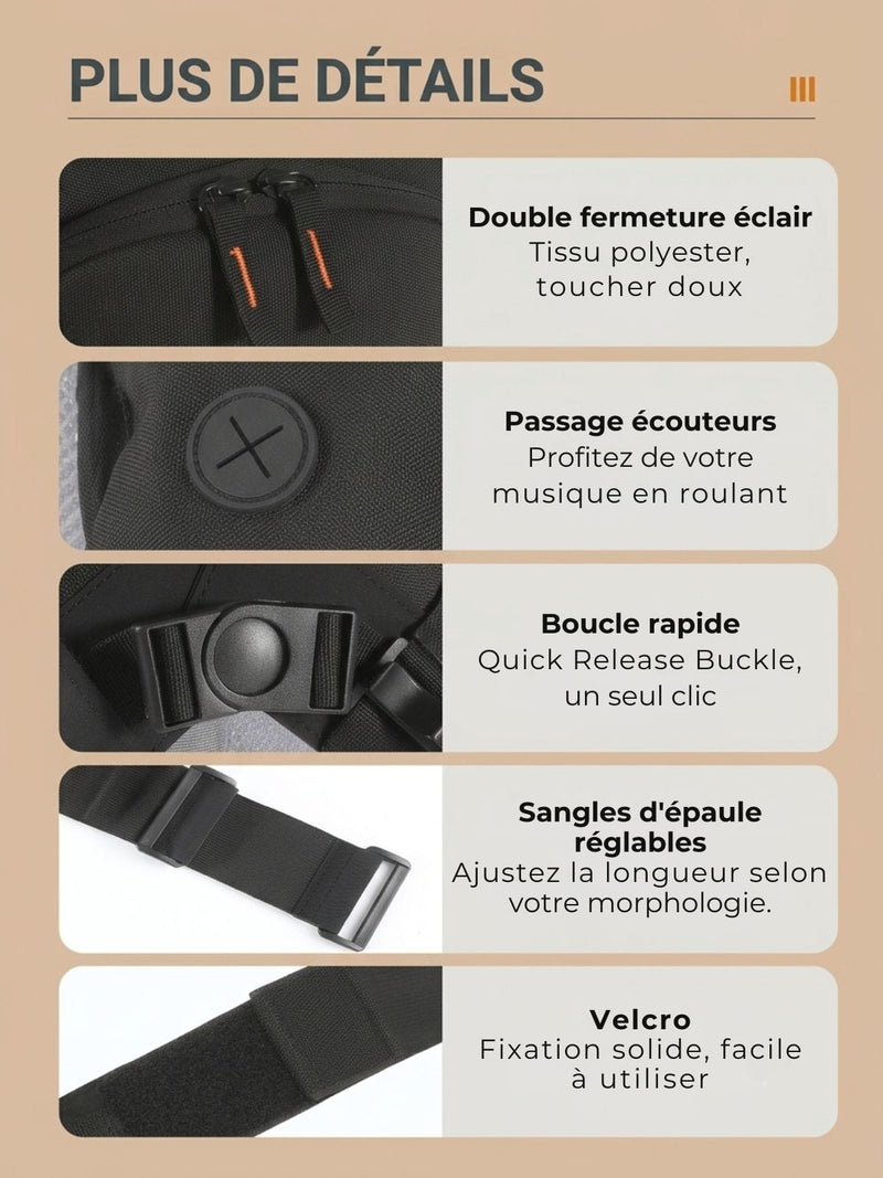 Sac à dos vélo 10L anti-rebond, poche à eau en option