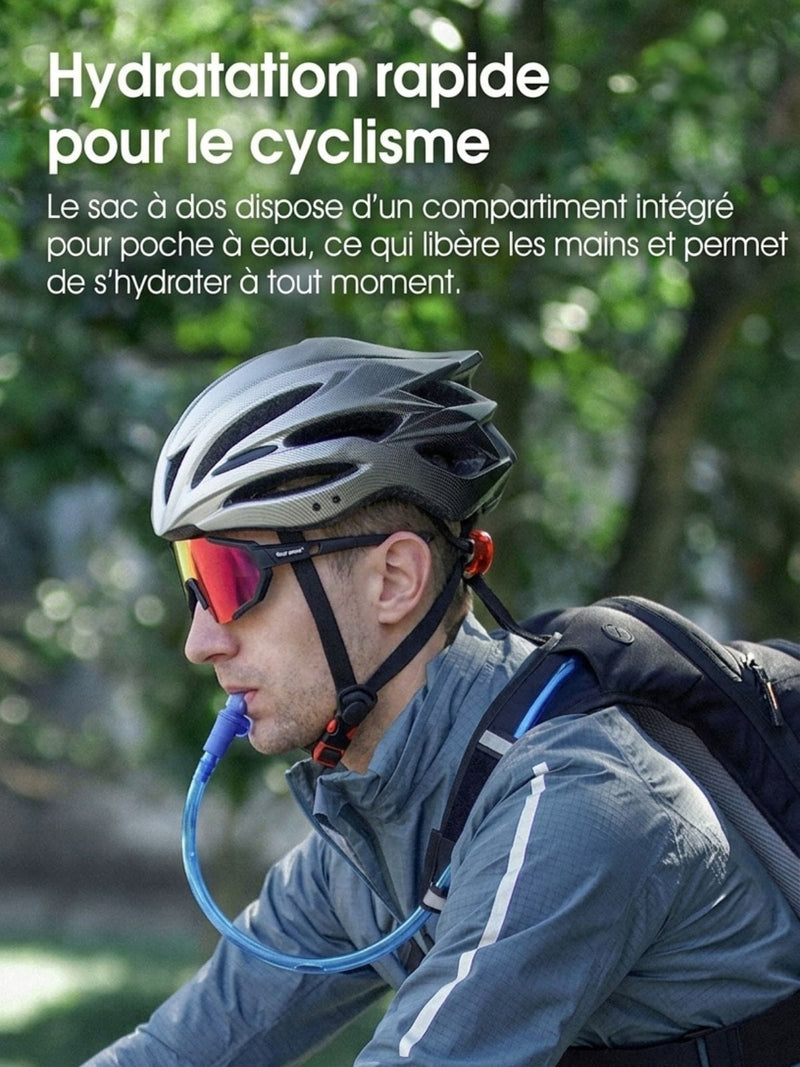 Sac à dos vélo 10L anti-rebond, poche à eau en option