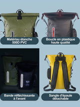 Sac à dos waterproof 30L, poche frontale et MOLLE
