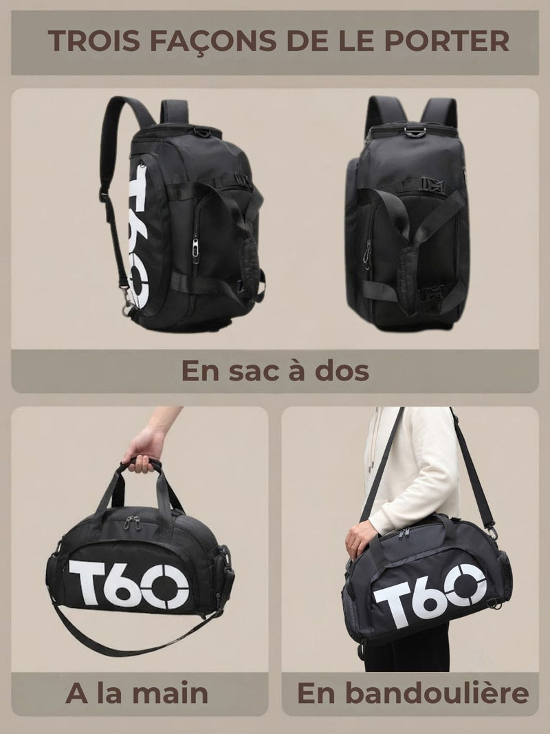 Sac convertible, duffle et sac à dos en un