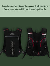 Sac d'hydratation trail 5L, poches avant et dos respirant
