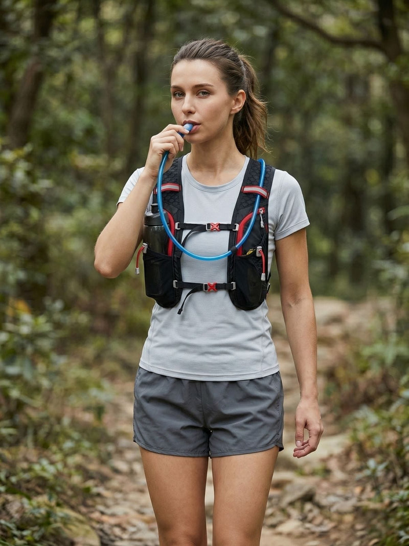 Sac d'hydratation trail 5L, poches avant et dos respirant