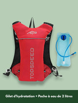 Sac d'hydratation trail 5L, poches avant et dos respirant