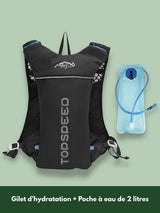 Sac d'hydratation trail 5L, poches avant et dos respirant