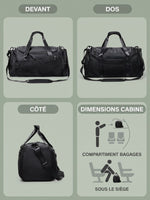Sac de fitness 40L pliable, compartiment chaussures
