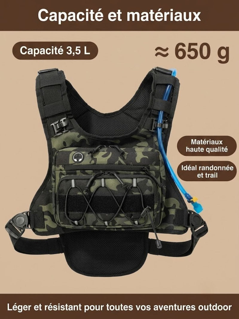 Sac de poitrine homme, compatible poche à eau 2L
