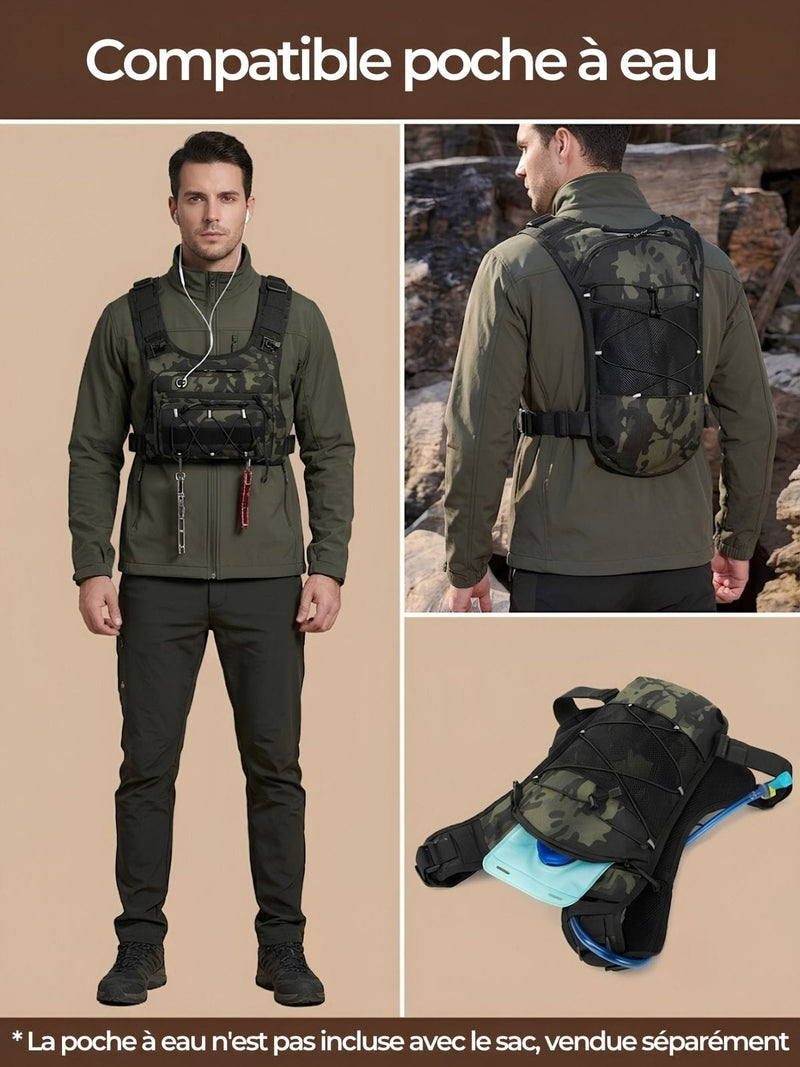 Sac de poitrine homme, compatible poche à eau 2L