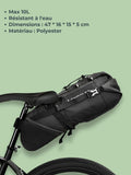 Sac de selle vélo pliable, fixation sous la selle
