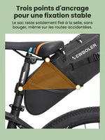 Sac de selle vélo pliable, fixation sous la selle