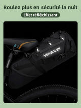 Sac de selle vélo pliable, fixation sous la selle