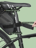Sac de selle vélo pliable, fixation sous la selle