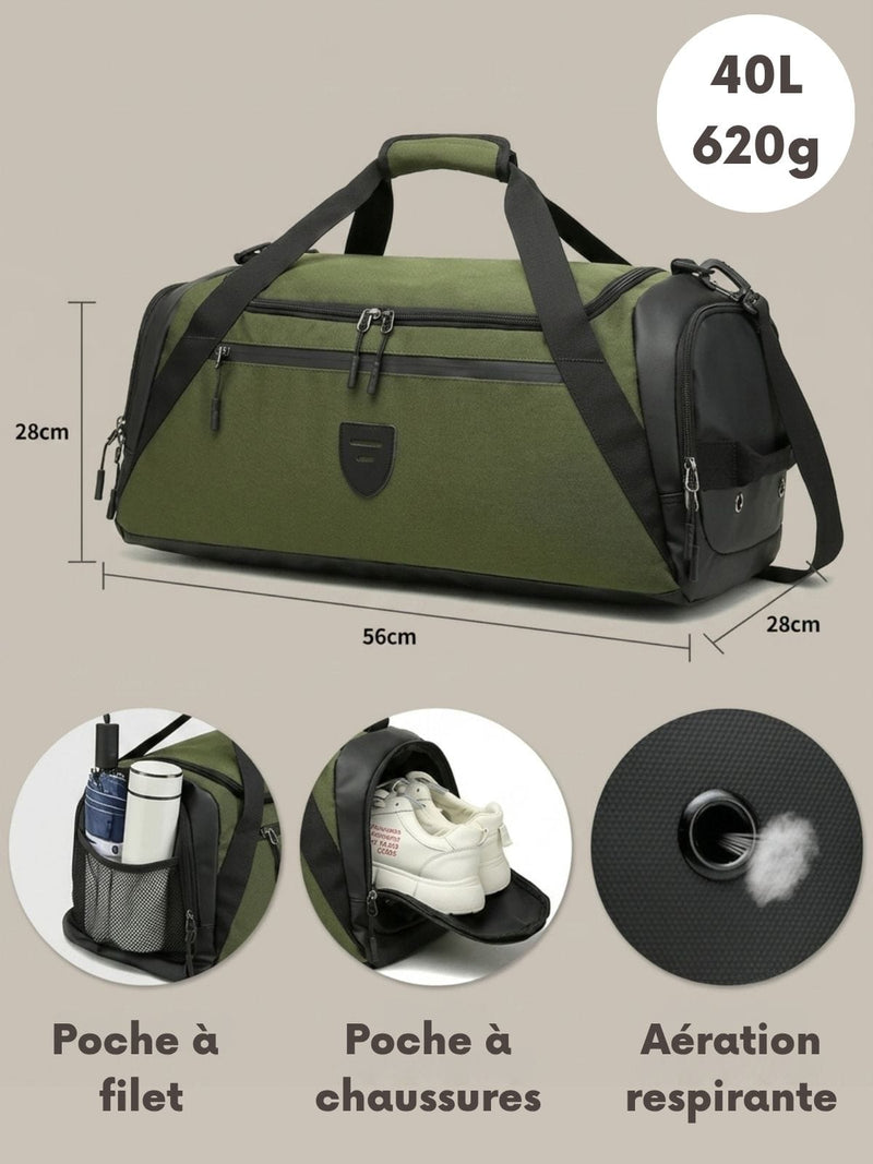 Sac de sport 40L, séparation sec/humide