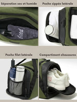 Sac de sport 40L, séparation sec/humide