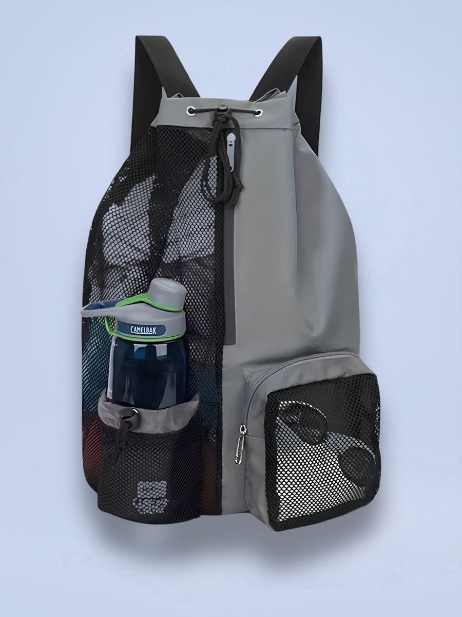 Sac de sport cordon en filet pour piscine et plage