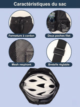 Sac de sport cordon en filet pour piscine et plage