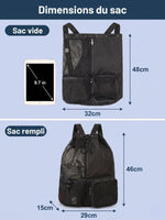 Sac de sport cordon en filet pour piscine et plage