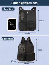 Sac de sport cordon en filet pour piscine et plage