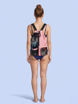 Sac de sport cordon en filet pour piscine et plage