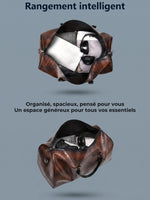 Sac de sport cuir végan effet croco