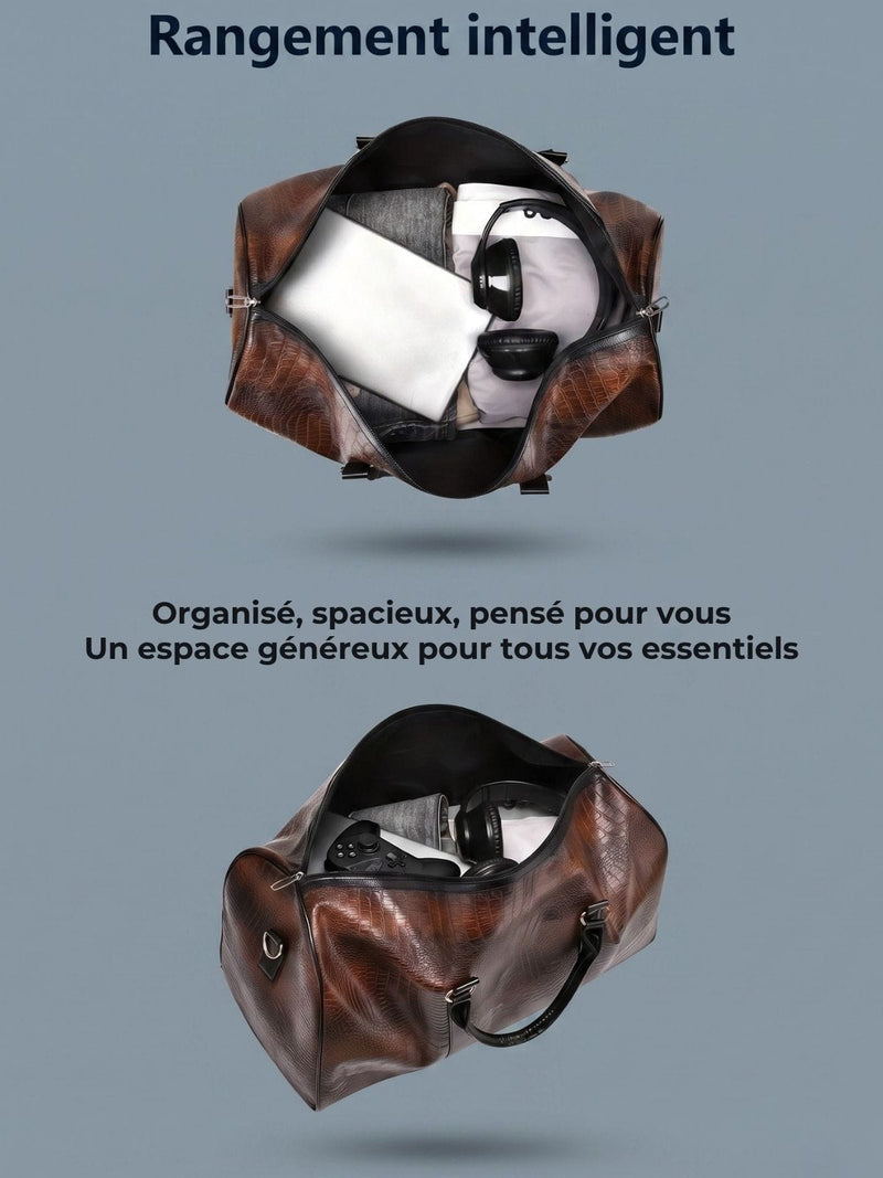 Sac de sport cuir végan effet croco