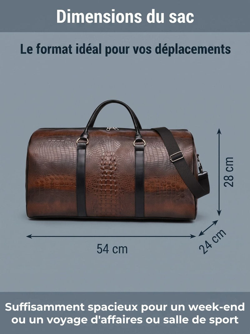 Sac de sport cuir végan effet croco