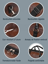 Sac de sport cuir végan effet croco
