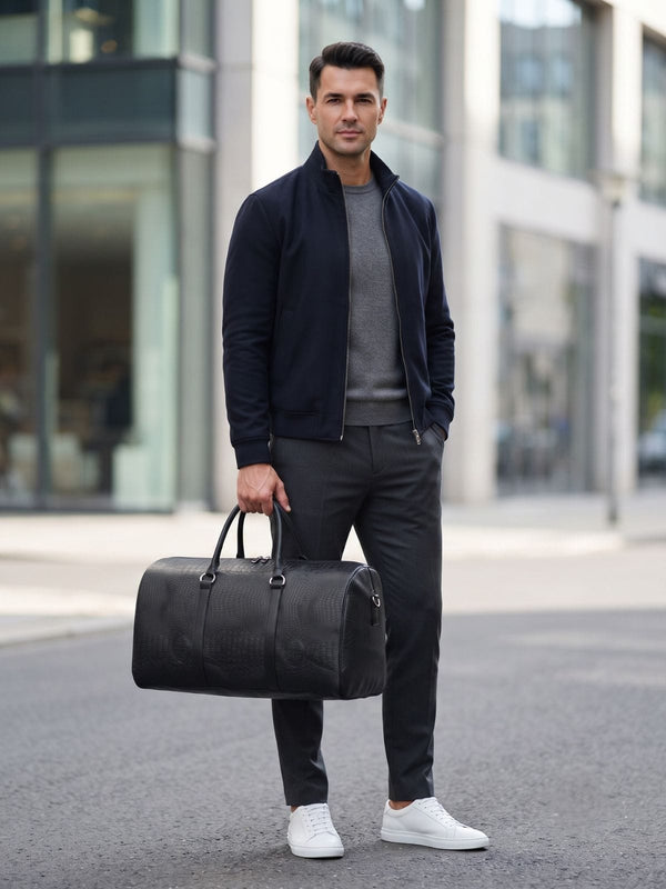 Sac de sport cuir végan effet croco