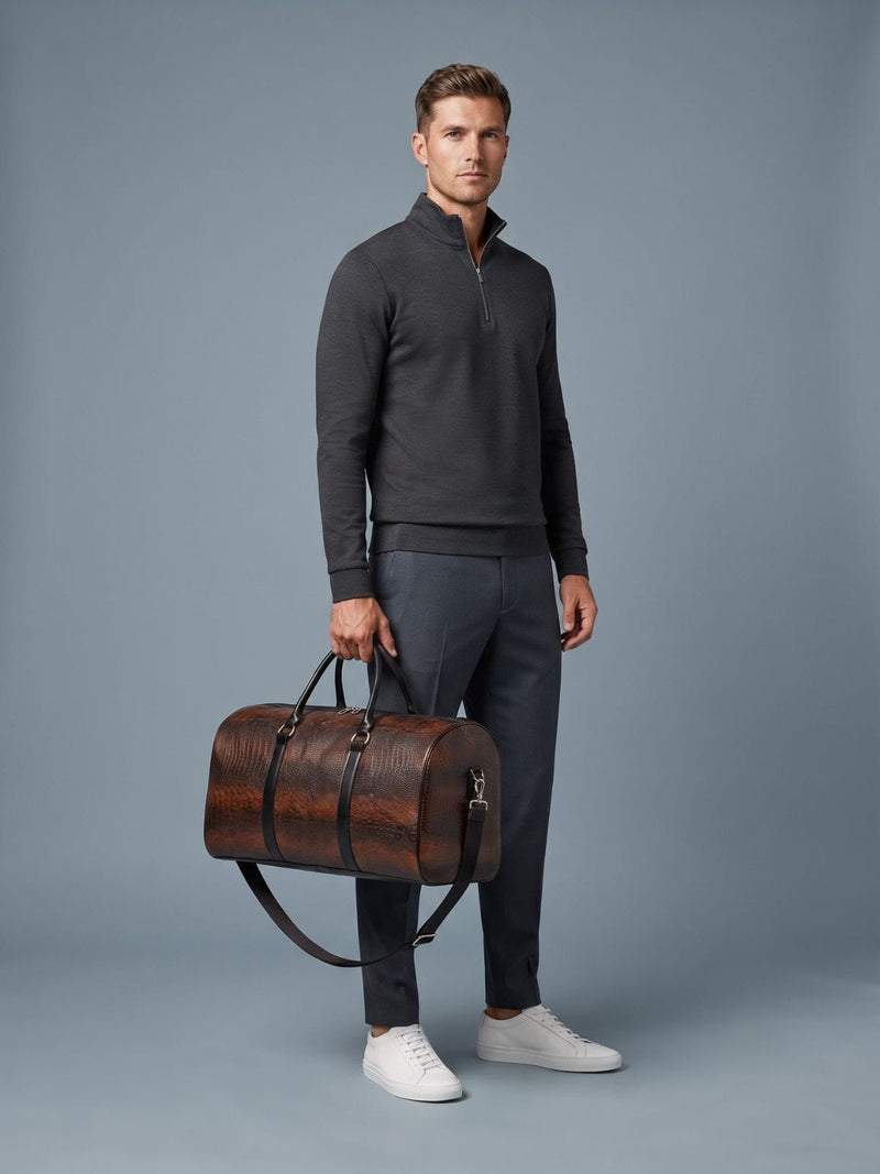 Sac de sport cuir végan effet croco
