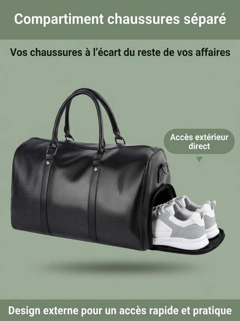 Sac de sport homme chic, cuir PU épuré