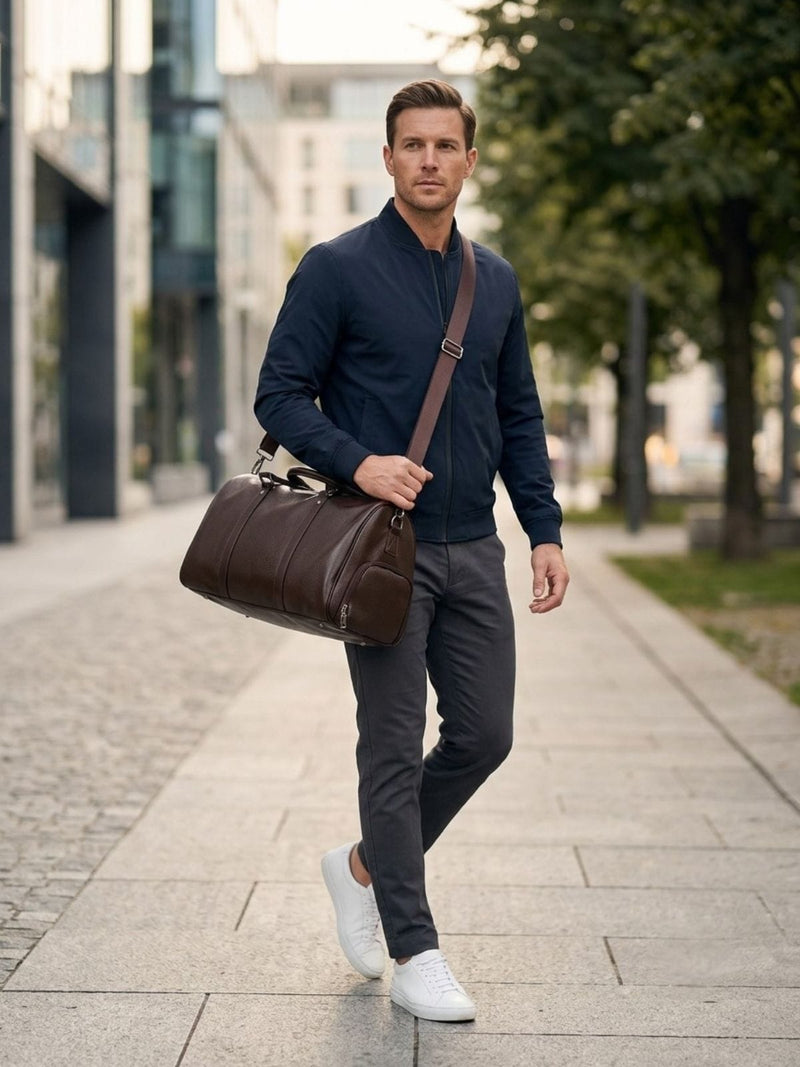 Sac de sport homme chic, cuir PU épuré