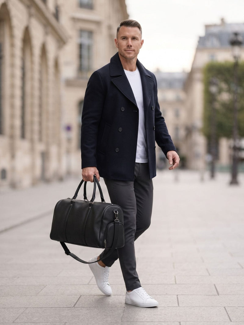 Sac de sport homme chic, cuir PU épuré