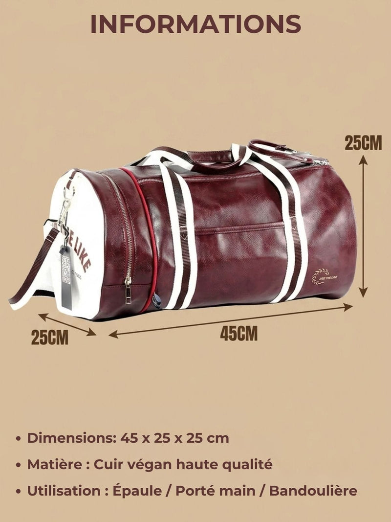 Sac de sport vintage, style rétro boxe