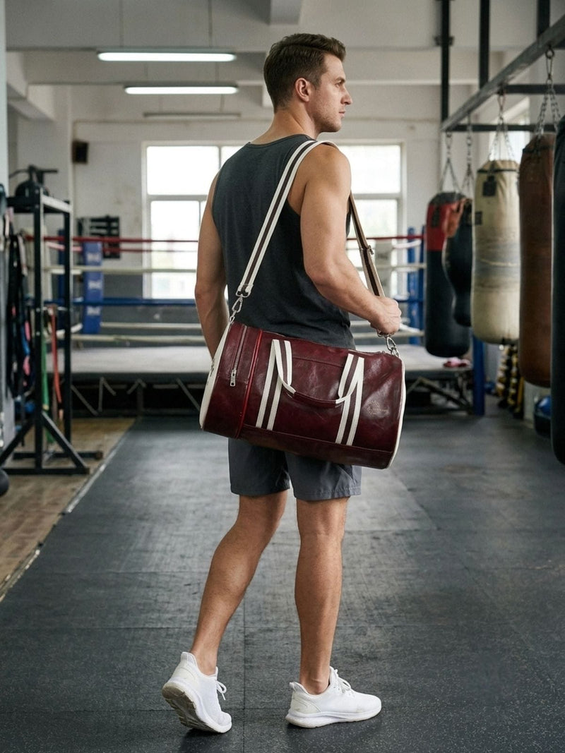 Sac de sport vintage, style rétro boxe