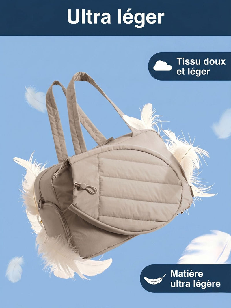 Sac de tennis pour femme, format tote matelassé
