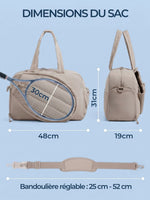Sac de tennis pour femme, format tote matelassé