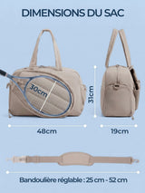 Sac de tennis pour femme, format tote matelassé