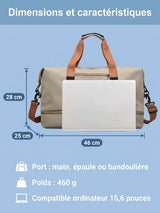 Sac de voyage sport avec passant valise à roulettes
