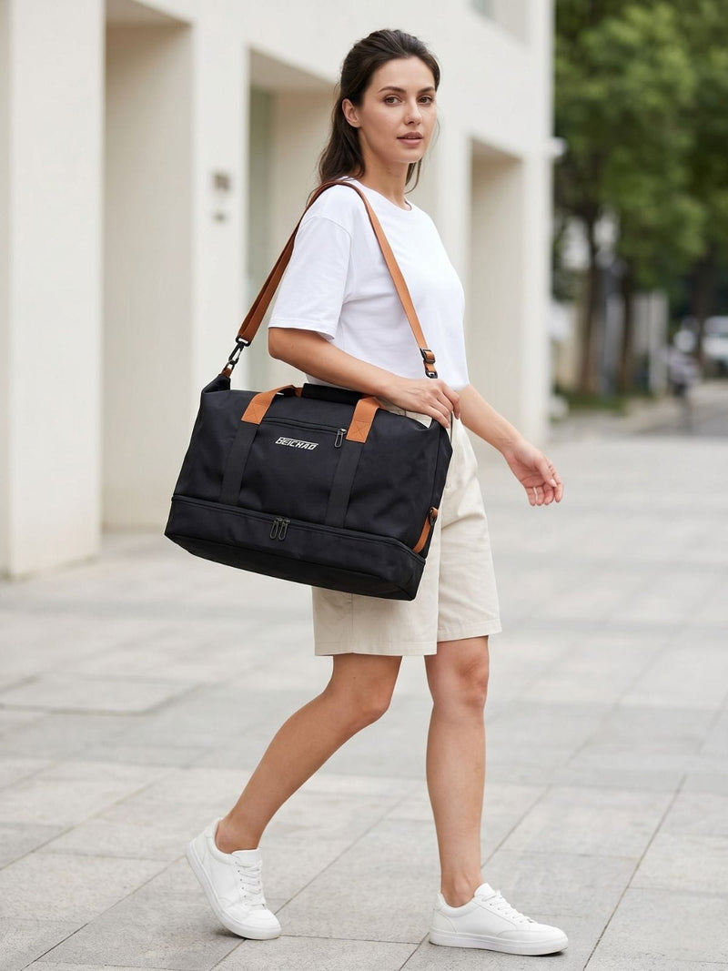 Sac de voyage sport avec passant valise à roulettes