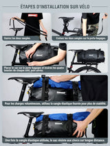 Sac étanche vélo 20L format cylindrique
