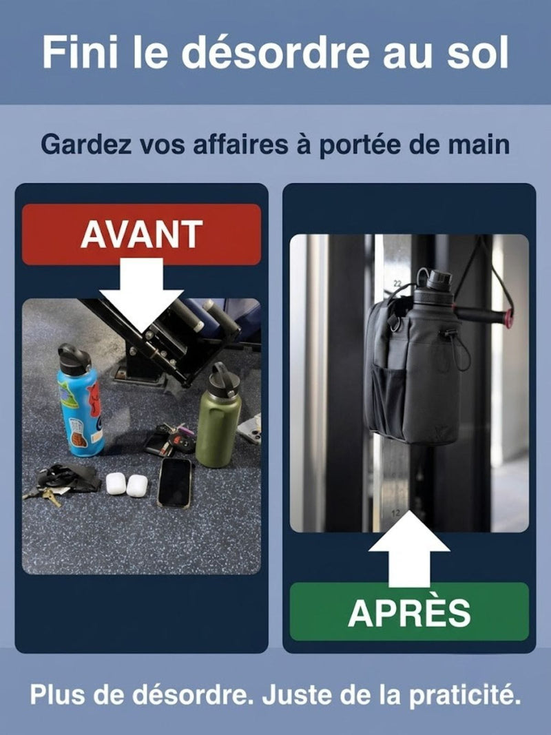 Sac magnétique sport, se fixe sur un rack