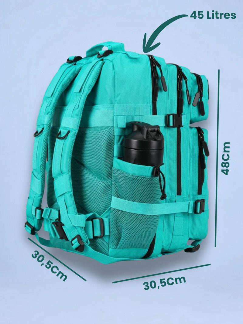 Sac tactique 45L, porte-shaker et poche ordinateur