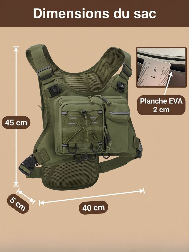 Sac tactique torse, structure rigide EVA